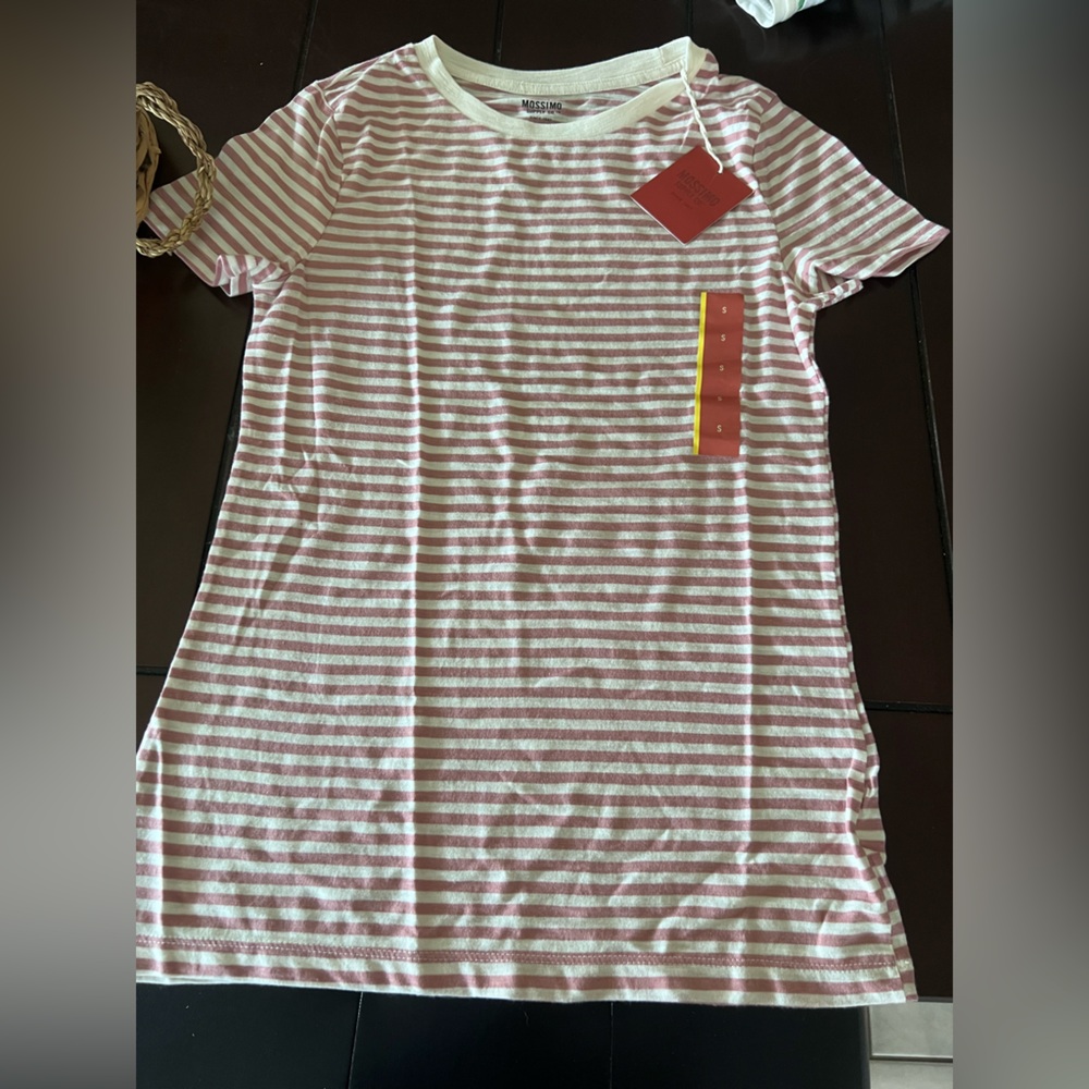 Mossimo Supply Co. Pink and White Striped Tee